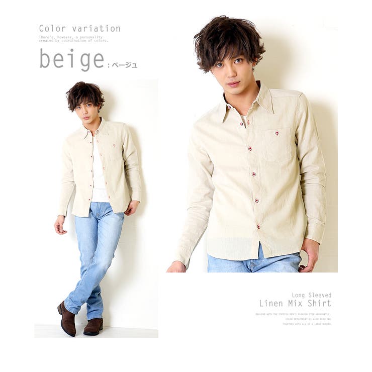 リネンシャツ メンズ麻混長袖シャツ メンズファッション | improves | 詳細画像4 