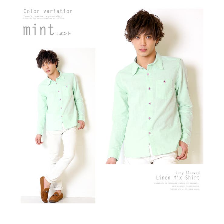 リネンシャツ メンズ麻混長袖シャツ メンズファッション | improves | 詳細画像6 