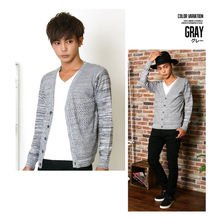売り切り価格　THE GUILTY PARTIES グレー カーディガン スタッズ カーディガン|HYSTERIC GLAMOUR MEN | HYSTERIC