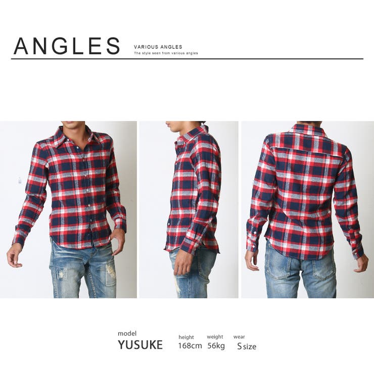 メンズファッション ネルシャツ チェックシャツ[品番