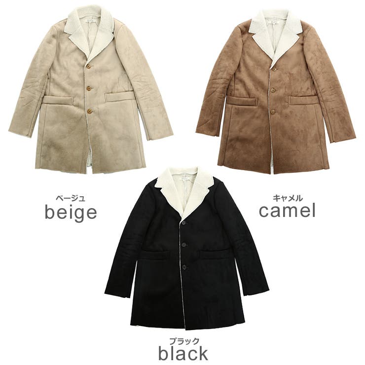 チェスターコート メンズフェイクムートン チェスターコート[品番  