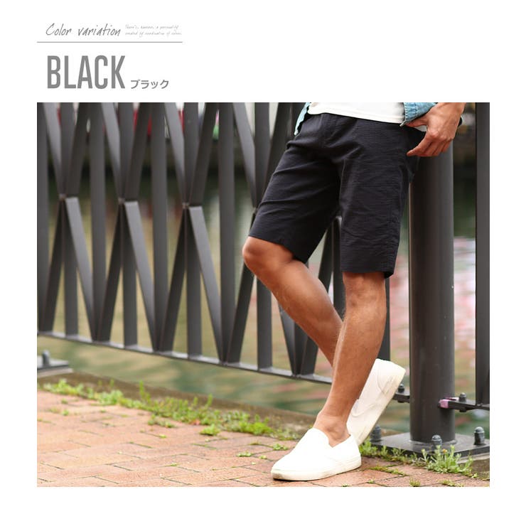 ハーフパンツ メンズストレッチシアサッカーショートパンツ(ボトムス