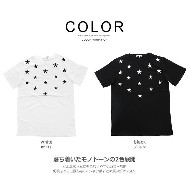 Tシャツ メンズ星柄プリントTシャツ( メンズファッション[品番