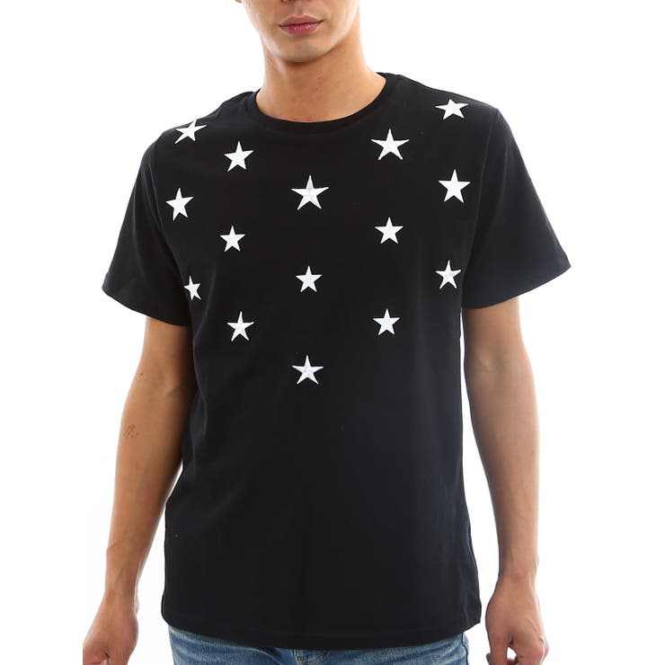 数字と星プリント 半袖Tシャツ Tシャツ メンズ レディース 半袖 高品質 男女兼用 星 赤 スター