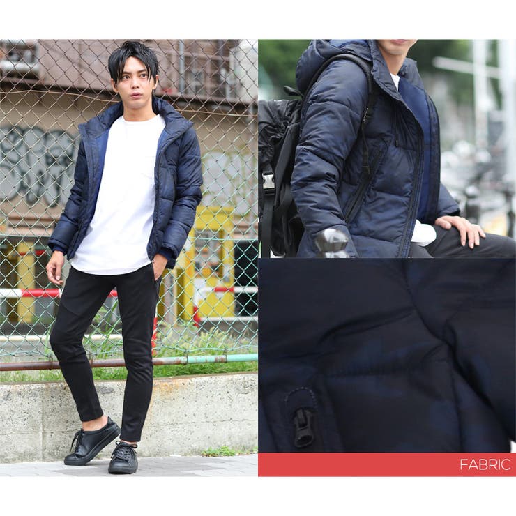 新品タグ付き◆ Stone  フーデッド 中綿 ジャケット 紺 WETTEMPT ダウンジャケット ダウン THINSULATE HOODED INSULATED