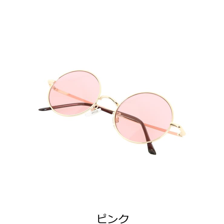 LAVID ピンクラウンドサングラス 専用ケース付き LAVID ピンクラウンドサングラス 専用ケース付き