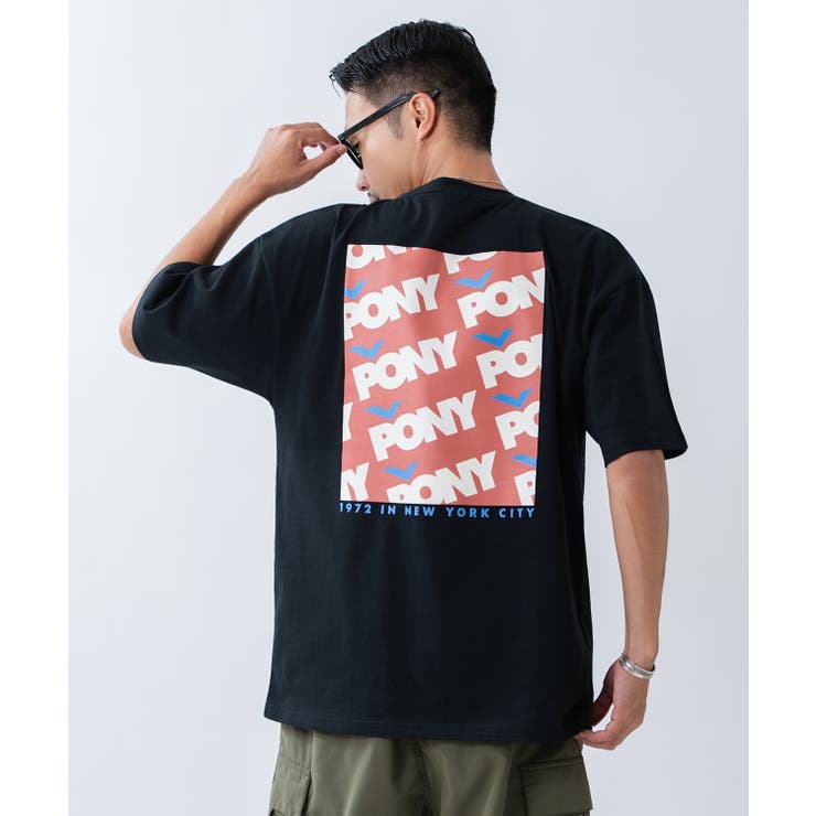 ブラック | 半袖Tシャツ メンズ PONY | improves