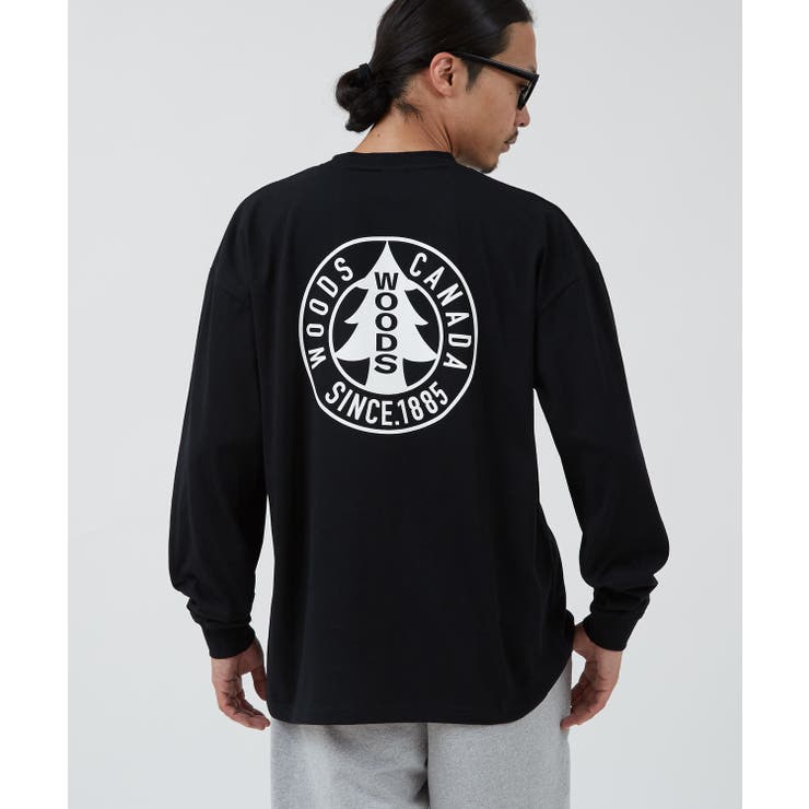 ブラック | 長袖Tシャツ メンズ WOODS別注 | improves