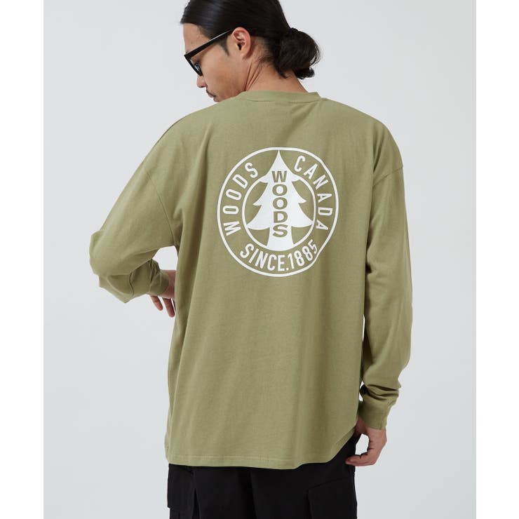 カーキ | 長袖Tシャツ メンズ WOODS別注 | improves