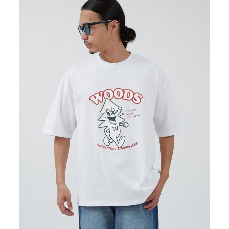 ホワイト | 半袖Tシャツ メンズ WOODS別注 | improves