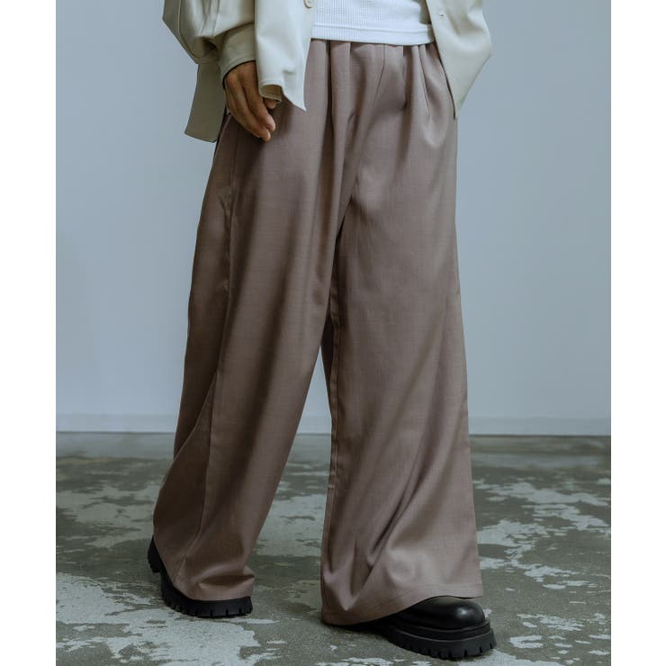 ベージュ | スラックス メンズ ワイドパンツ | improves