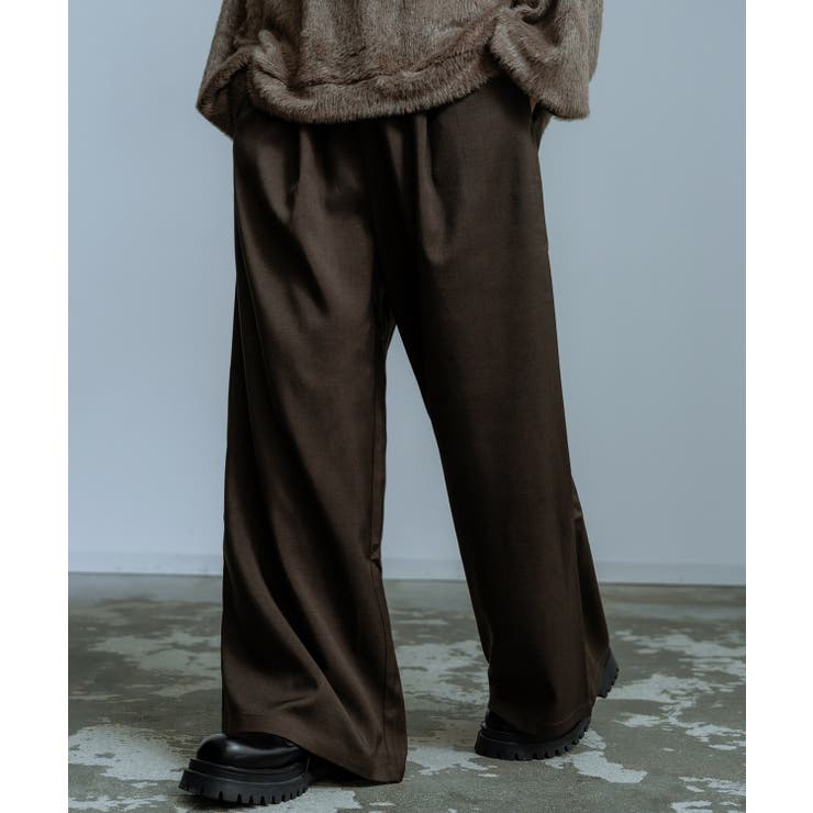 ブラウン | スラックス メンズ ワイドパンツ | improves