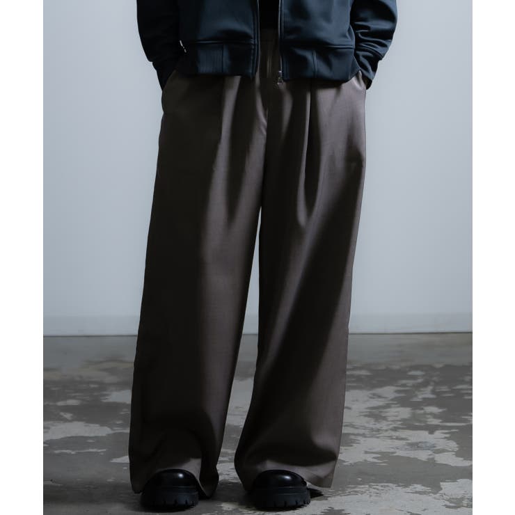 チャコール | スラックス メンズ ワイドパンツ | improves