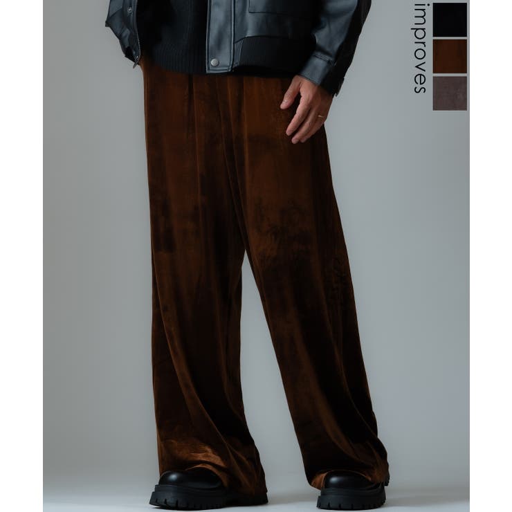 ワイドパンツ メンズ ベロア素材 | improves | 詳細画像1 
