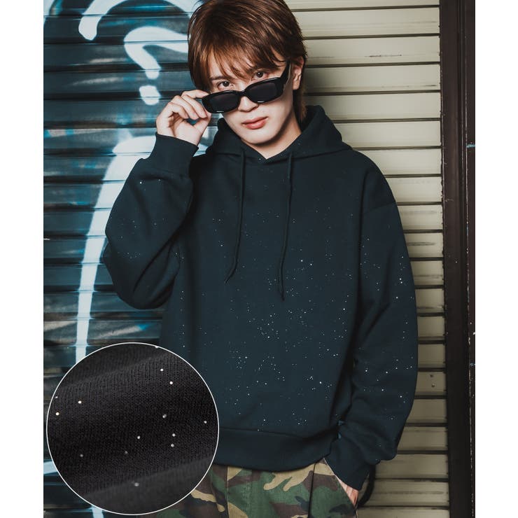 ブラック | パーカー メンズ ラメ | improves