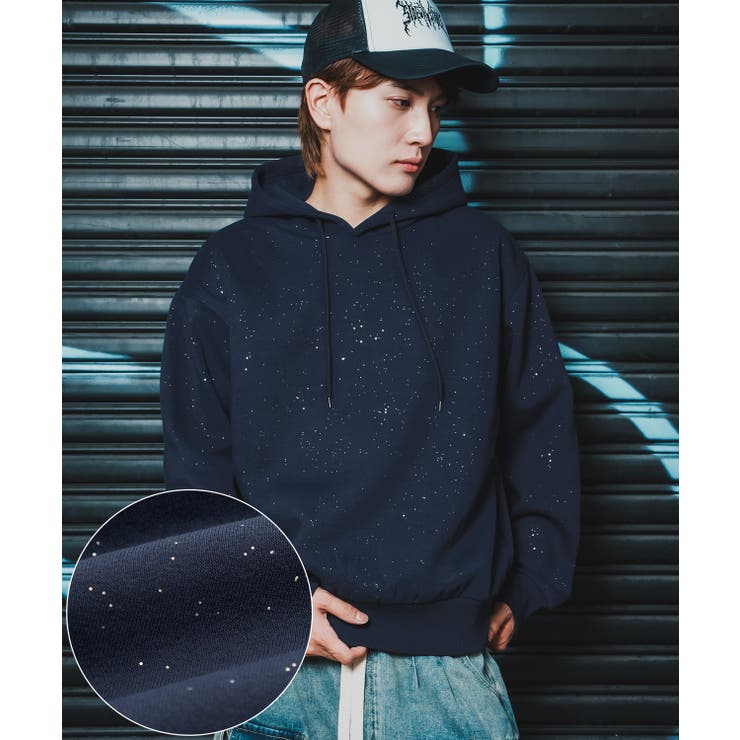 ネイビー | パーカー メンズ ラメ | improves
