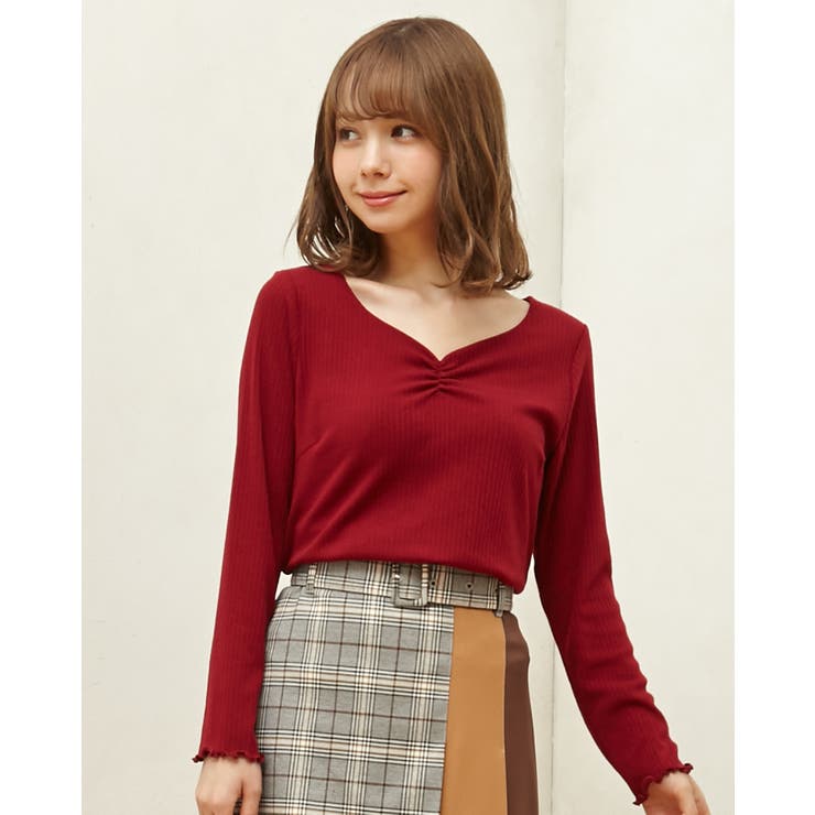 PIXIE MARKET ハートネックトップスXS 6分袖ハートネックトップス: トップス｜ハニーズ公式通販
