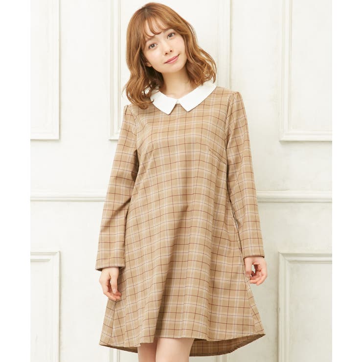 襟付チェック柄／ワンピース[品番：INGW0003846]｜INGNI