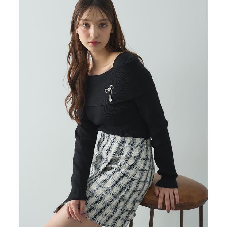 12Gブローチ付オフショルニット | INGNI  | 詳細画像10 