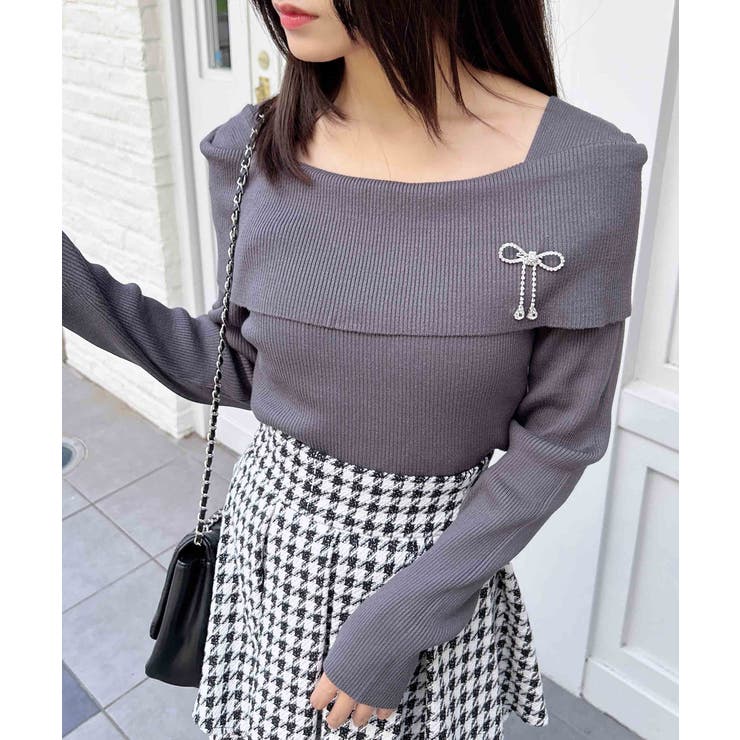 12Gブローチ付オフショルニット | INGNI  | 詳細画像15 