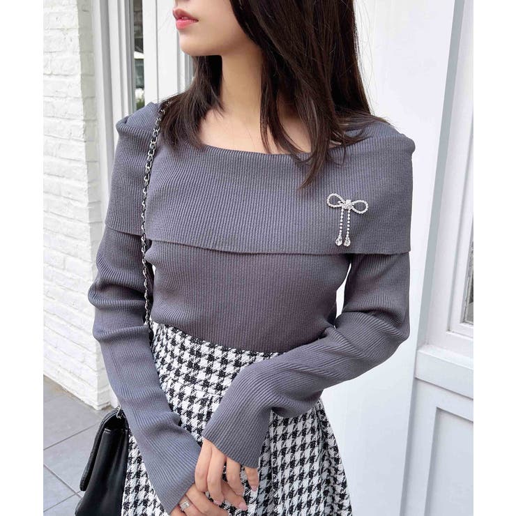 12Gブローチ付オフショルニット | INGNI  | 詳細画像16 