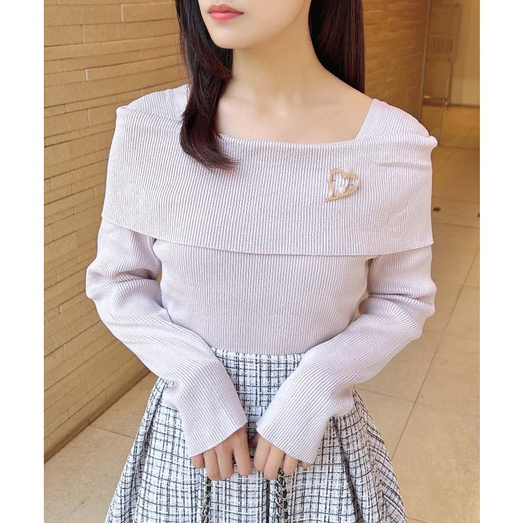 12Gブローチ付オフショルニット | INGNI  | 詳細画像23 