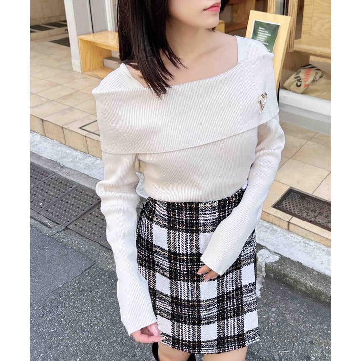 12Gブローチ付オフショルニット | INGNI  | 詳細画像8 