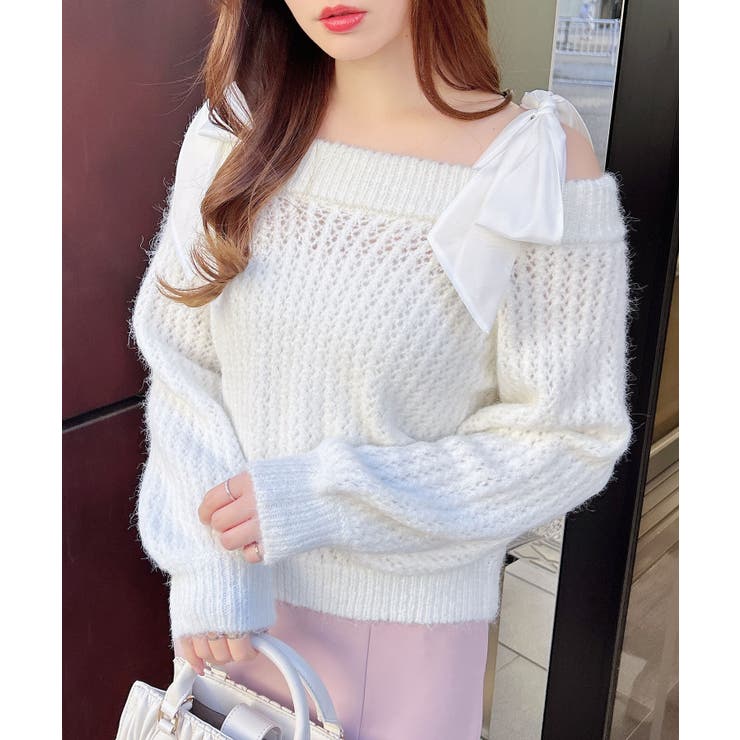 INGNI★肩サテン リボンセーター★中古品 ヴィンテージ 肩リボンフェザーニット｜INGNI(イング) 公式通販｜INGNI STORE