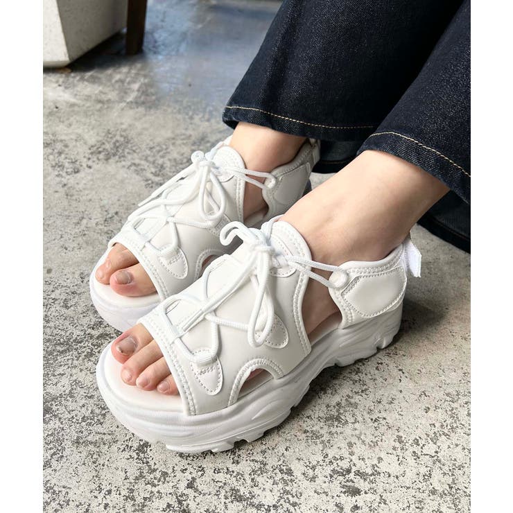 オフホワイト | レースアップボリュームスポサン | INGNI 