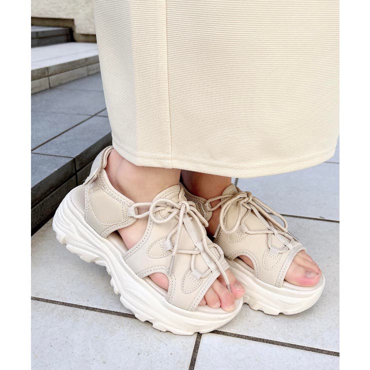 ベージュ | レースアップボリュームスポサン | INGNI 