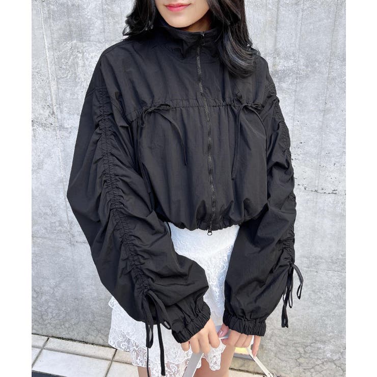 クロ | ドロストリボンナイロンブルゾン | INGNI 