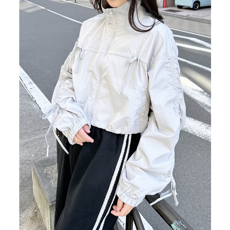 ライトグレー | ドロストリボンナイロンブルゾン | INGNI 