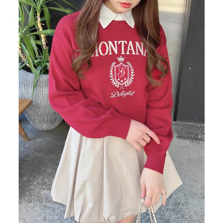 シャツ衿付エンブレムロゴニット[品番：INGW0010614]｜INGNI （イング