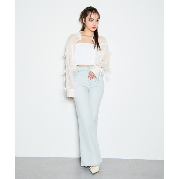 袖リボンラメシアーショートシャツ | INGNI  | 詳細画像12 