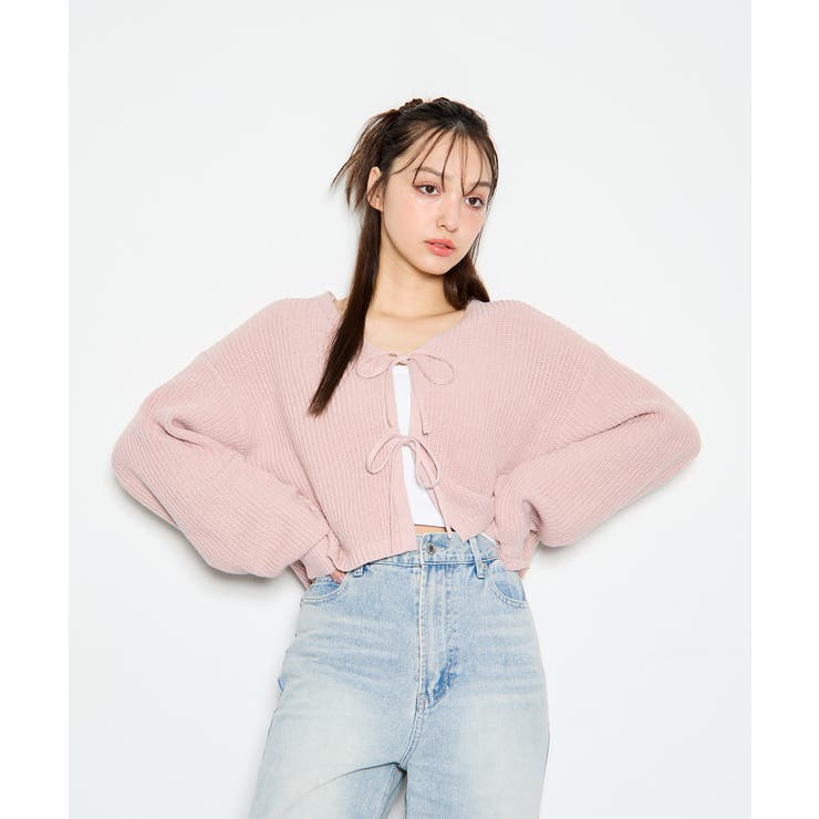 Vネックフロントリボンニットカーディガン | INGNI  | 詳細画像1 