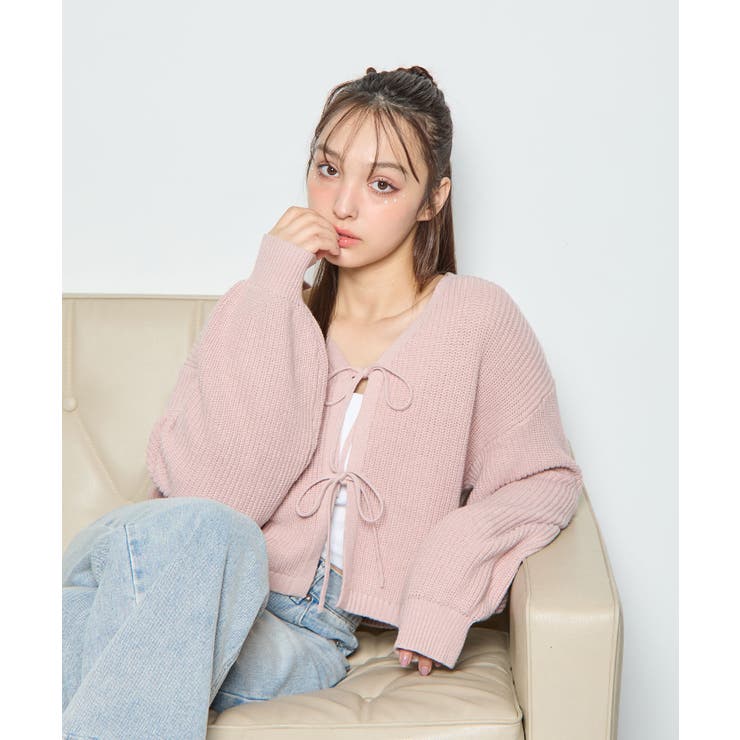 Vネックフロントリボンニットカーディガン | INGNI  | 詳細画像12 