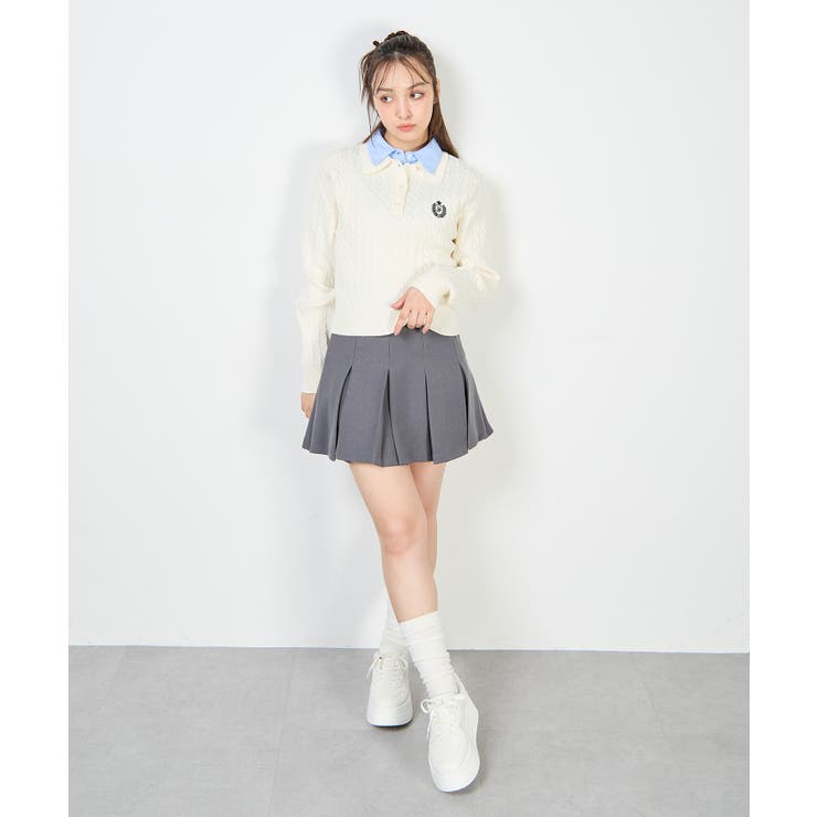 【WEB限定】ケーブルダブルカラーポロニット | INGNI  | 詳細画像11 