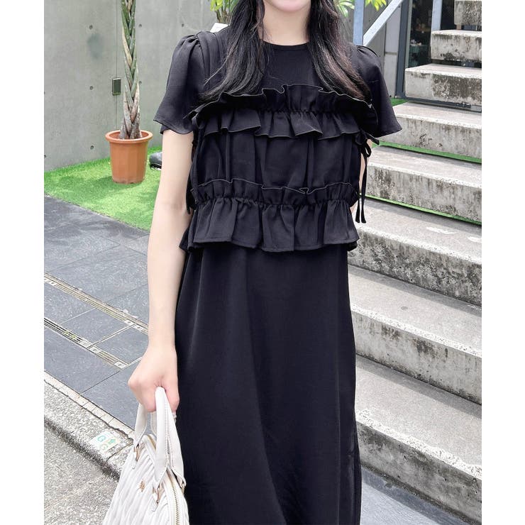 クロ | 【WEB限定】フリルリボンビスチェ+ワンピースセット | INGNI 