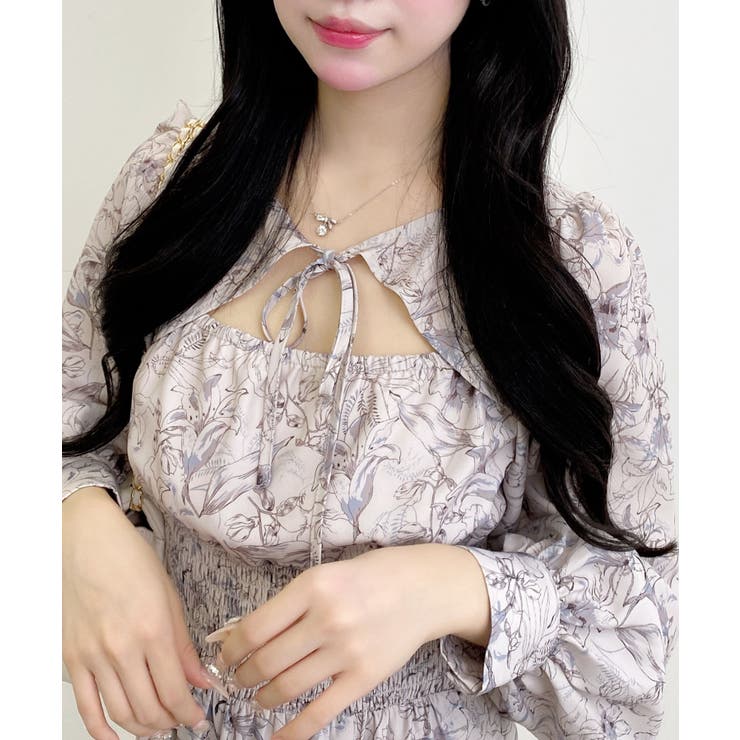 デコルテオープン花柄ワンピース | INGNI  | 詳細画像12 