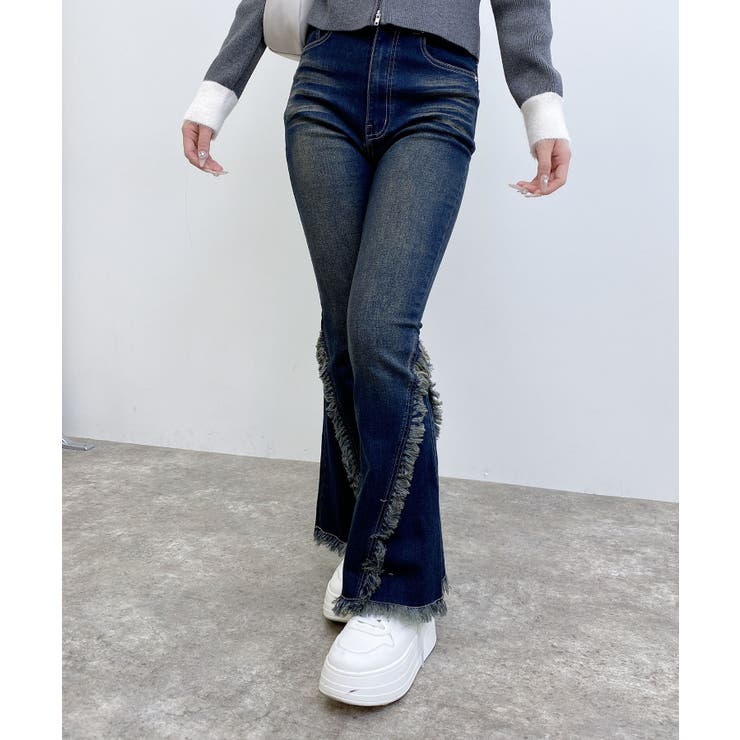 デニム/コン | フリンジフレアデニムパンツ | INGNI 