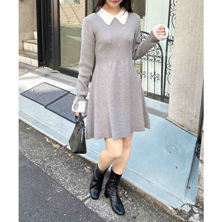 12G PBTリブ衿フェザーニットOP | INGNI  | 詳細画像15 