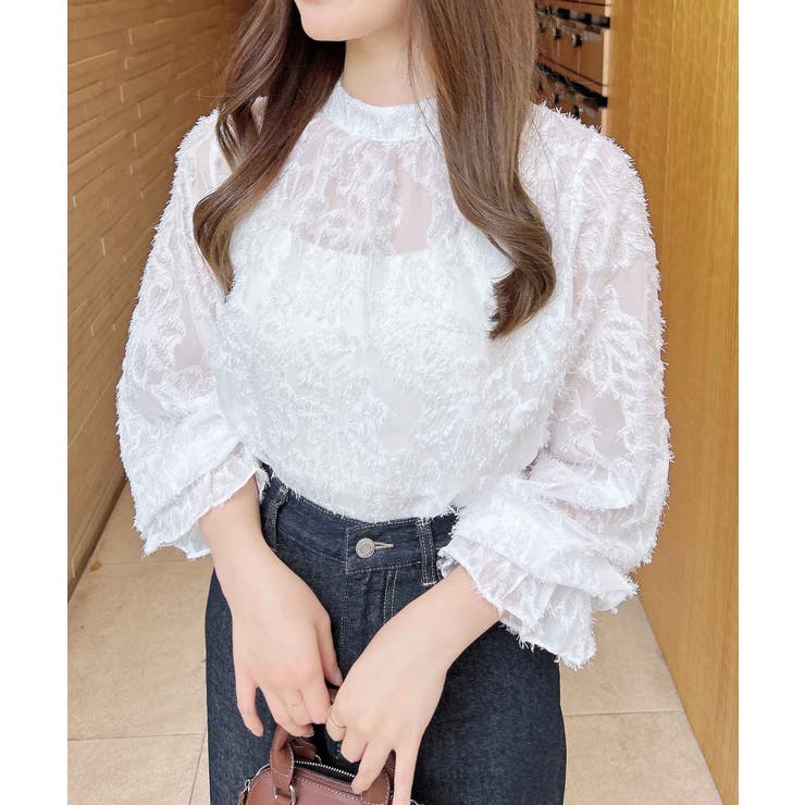 ジャガードキャンディースリーブブラウス | INGNI  | 詳細画像12 