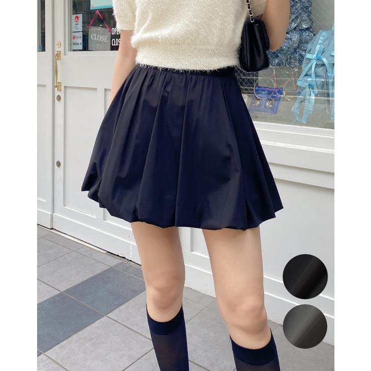 ★新品未使用★リテン　Liten バルーンスカート　サイズ2 ネイビー Peバルーンミニスカパン[品番：INGW0010069]｜INGNI （イング