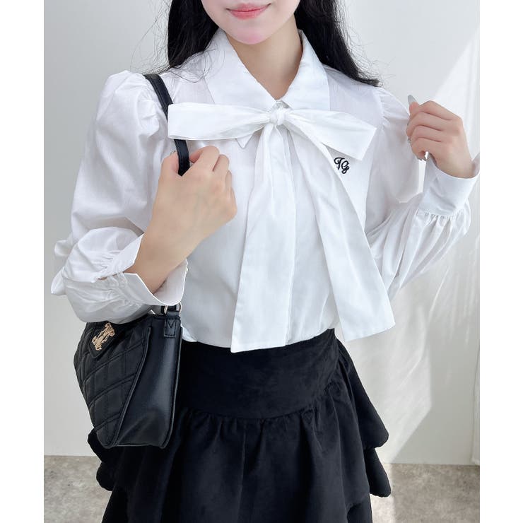 オフホワイト | 胸刺繍ボウタイBL | INGNI 