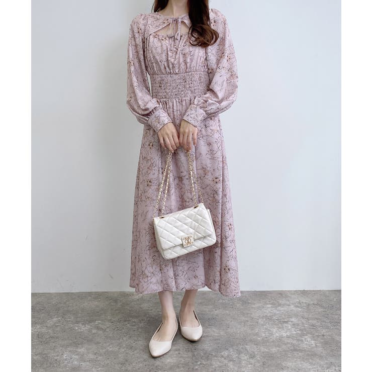 デコルテオープン花柄ワンピース | INGNI  | 詳細画像6 