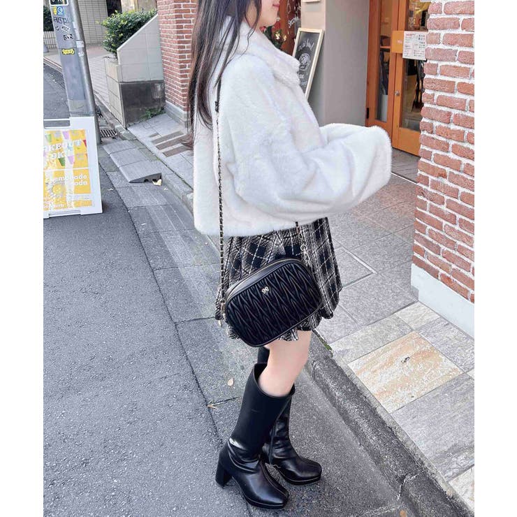 ブローチ付ステンカラーエコファーBL | INGNI  | 詳細画像12 