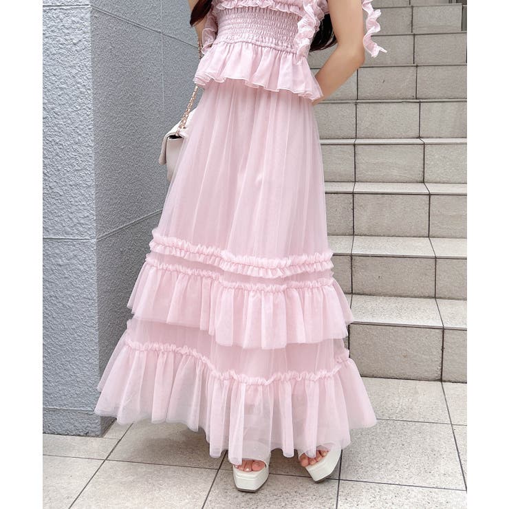 ピンク | チュールフリルスカート | INGNI 