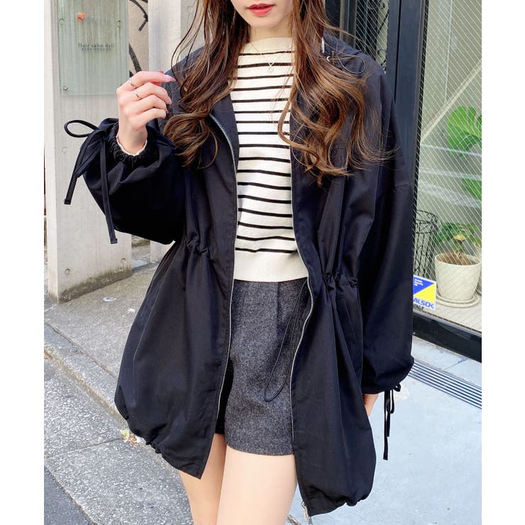 クロ | ミドル丈袖リボン2WAYマンパー | INGNI 