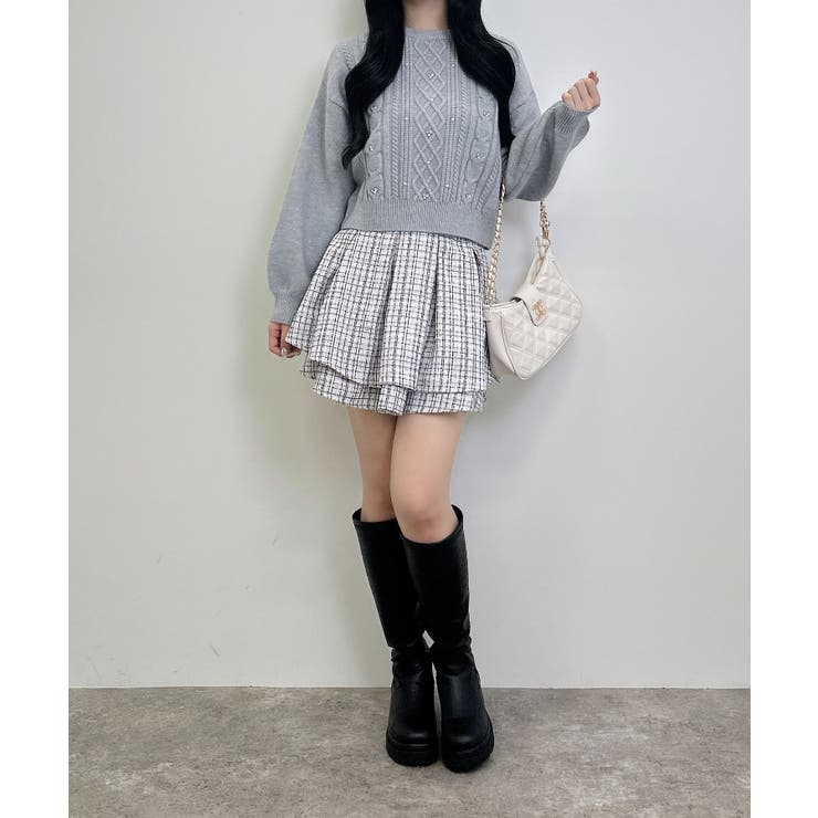 7Gもちもちビジュパール付きケーブルニット | INGNI  | 詳細画像10 