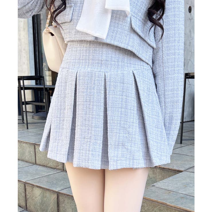 サックス/ツイード | ツイードプリーツスカパン | INGNI 